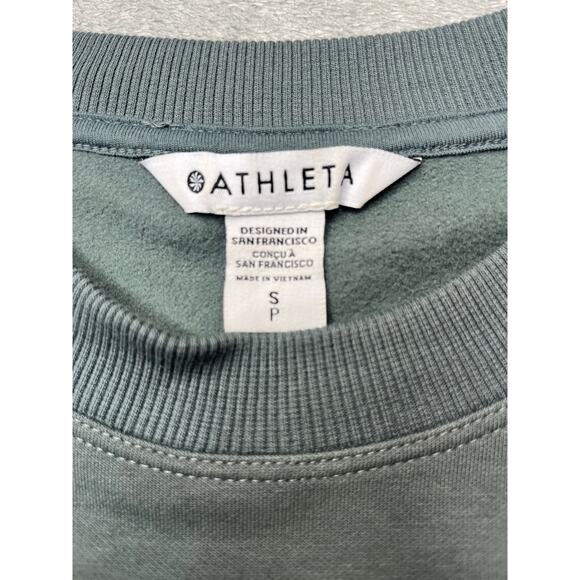 Athleta Triumph Hybrid Crewneck Sweatshirt Bali Green Size Small - Picture 7 of 7